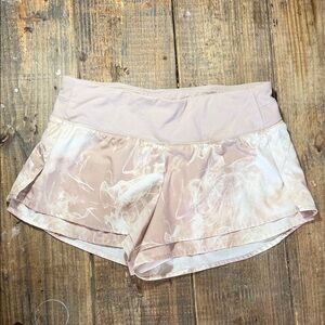 Women’s Light Blush Athletic Shorts with Marble Detail